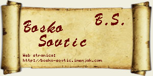 Boško Sovtić vizit kartica